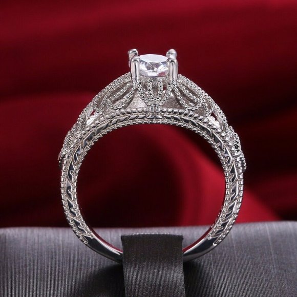 New 925 Silver Wedding White Sapphire Ring - Picture 6 of 7